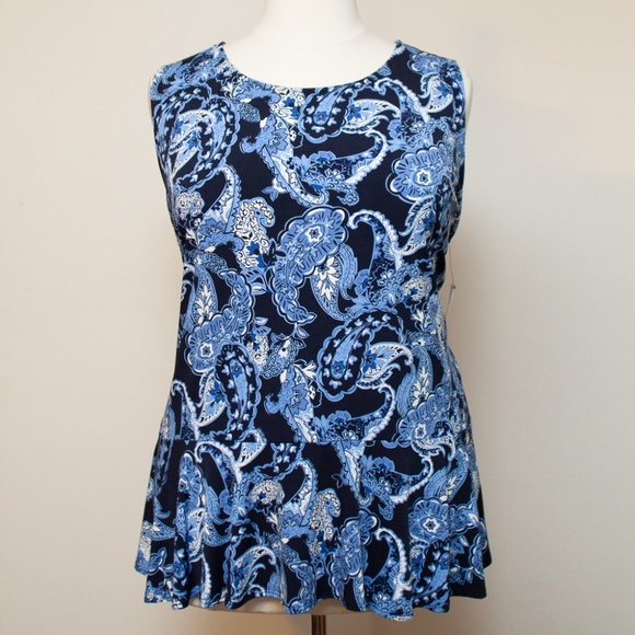 Liz Claiborne Tops - NWT Liz Claiborne Blue Paisley Sleeveless Top 3X